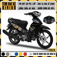 Tem Rời Xe Sirius RC Chủ Đề Cá Chép | SR28 | Decal Chế PVC Cao Cấp Chống Nước Và Chống Bay Màu