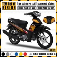 Tem Rời Xe Sirius RC Mẫu LMT | SR07 | Decal Chế Áp Dụng Mọi Màu Xe Đỏ, Đen, Trắng, Xanh, Xám Xi Măng,...