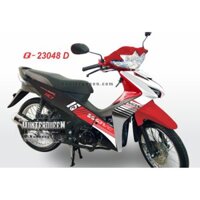 Tem rời xe Wave RSX 2010. Sọc trắng đỏ đen, dán xe màu trước trắng - sau đen. Decal tem chế đẹp