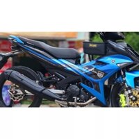 Tem Rời Yamaha Exciter 150 Hoa Văn Xanh Đen 2022 Decal Cao Cấp