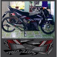 tem satria đen xám đỏ mẫu 9 decal rời 3 lớp phối nhiều màu