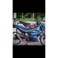 tem satria f150 đen trắng xanh tem chế