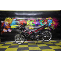 tem satria f150 đỏ cam đẹp cho xe đen