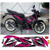 tem satria fi f150 đen xám hồng mẫu 1A decal rời 3 lớp phối nhiều màu