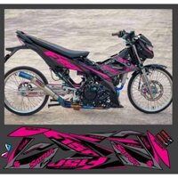 tem satria fi f150 đen xám hồng mẫu 1 decal rời 3 lớp phối nhiều màu