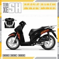 Tem SH Thiết Kế Justin Ngọn Lửa | SH43 | Team Decal Hình Dán Xe SH160i 150i 125i 2024 2023 2022 2021 2020 2019 Đẹp Nhất