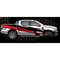 Tem Sườn Xe Oto Bán Tải Đỏ Đen,Team Decal Ô tô,tặng kèm tem chữ kí theo yêu cầu hoặc tem nắp bình xăng