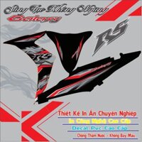 Tem trang trí dán cho xe SYM Galaxy mẫu tem chế chữ Rs,in chất liệu decal trắng