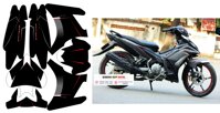 Tem trùm Exciter 135 đen chỉ đỏ xám - Độ dán team trùm decal xe máy ex135 đen chỉ đỏ xám - Team trùm decal xe máy ex 135 rẻ đẹp và chất [bonus]