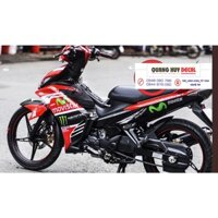 Tem trùm Exciter 135 movistar đỏ đen trắng - Độ tem trùm xe máy ex135 movistar đỏ đen trắng - Tem xe máy ex 135 movistar