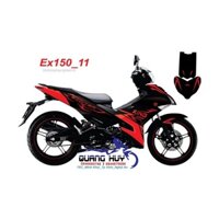 Tem trùm Exciter 150 đen sọc đỏ KING , tem exciter 150, team trùm exciter 150, tem xe exciter 150, team trùm ex 150, tea