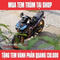 Tem Trùm Exciter 150 pubg đen vàng - Mua tem trùm tặng tem vành phản quang trị giá 130.000