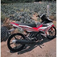 Tem trùm Exciter 150 yamaha trắng viền đỏ đen - Độ dán team trùm decal xe máy - Team trùm ex decal rẻ đẹp và chất  trắng