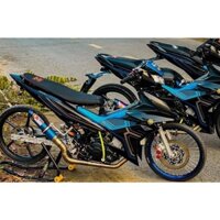 Tem trùm Exciter 150 yamaha  đen xanh dương kẻ nâu - Độ dán team trùm decal xe máy - Team trùm ex decal rẻ đẹp và chất