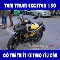 Tem Trùm Exciter 150 Yamaha Đen Vàng - Có thể thiết kế theo yêu cầu riêng của từng khách hàng - Ship hàng toàn quốc