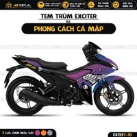 Tem Trùm Exciter 155 Cá Mập Cực Chất | EX155T-10 | Decal Dán Xe Ex 155 Cao Cấp Cho Màu Cam, Xám, Xanh Tím