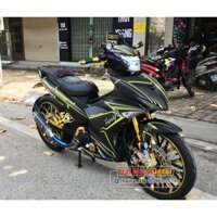 Tem Trùm Exciter Đen Chỉ Vàng Family