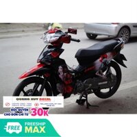 Tem trùm honda Blade samurai đỏ đen - Độ dán team trùm decal xe máy honda Blade samurai đỏ đen  - Team trùm decal xe máy