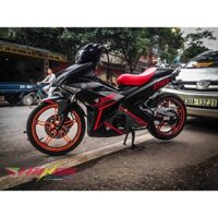 Tem trùm nhám chỉ đỏ nền đen cao cấp  cho mọi dòng xe