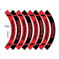 Tem trùm vành xe máy đen đỏ brembo