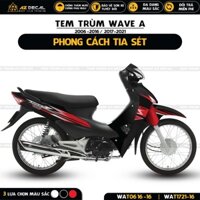 Tem Trùm Wave 100/110cc Nhiều Lựa Chọn Màu Mẫu Tia Sét | WAT-16 | Team Decal Dán Xe Wave A Đẹp Chất Liệu Cao Cấp