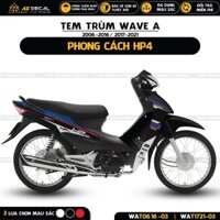 Tem Trùm Wave 110 100 Đẹp Thiết Kế HP4 Chọn Màu | WAT-03 | Tem Decal Dán Xe Wave Alpha Đen Trắng Đỏ Chất Liệu Cao Cấp