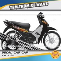 Tem trùm WAVE ALPHA 2015 màu đen vàng | Decal PVC 5 lớp cao cấp | Mã tem: WAV 353