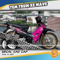 Tem trùm WAVE ALPHA 2016 màu hồng đen | Decal PVC 5 lớp cao cấp | Mã tem: WAV 761