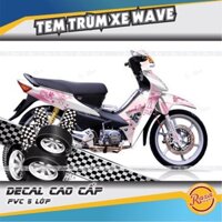 Tem trùm WAVE ALPHA 2016 màu hồng trắng | Decal PVC 5 lớp cao cấp | Mã tem: WAV 226