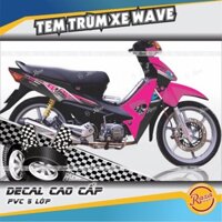 Tem trùm WAVE ALPHA 2016 màu hồng đen | Decal PVC 5 lớp cao cấp | Mã tem: WAV 688