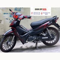 Tem trùm wave ♦FREESHIP♦ đen chỉ đỏ alpha 110, độ phủ bộ team decal cho xe máy rẻ đẹp (dán đời 2006-2020)