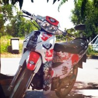 TEM TRÙM WAVE NHỎ SAMURAI ĐỎ TRẮNG, độ team dán phủ decal xe máy giá rẻ đẹp