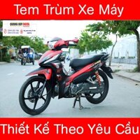 Tem trùm wave rsx ♦FREESHIP♦ đỏ đen, độ phủ bộ team decal cho xe máy rẻ đẹp
