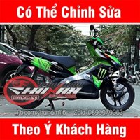 Tem Trùm xe Air Blade Xanh Đen Moster Black