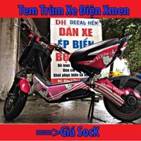 Tem trùm xe điện Xmen hồng trắng hello kitty - Tem trùm dán xe điện Xmen hồng trắng hello kitty - Độ team trùm dán xe má