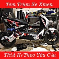 Tem trùm xe điện Xmen samurai trắng đỏ đen - Tem trùm dán xe điện Xmen samurai trắng đỏ đen - Độ team trùm dán xe máy đi