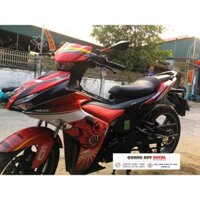 Tem trùm xe Ex 155 đỏ đen wolf11, độ team trùm decal xe máy exciter dán đời 2021