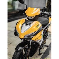 Tem trùm xe Ex 155 trắng Vàng đen ohlins, độ team trùm decal xe máy exciter dán đời 2022
