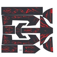 tem trùm xe máy điện 133s độ flash đen viền đỏ  - làm tem dán xe máy điện theo yêu cầu - tem trùm xe máy điện rẻ và đẹp