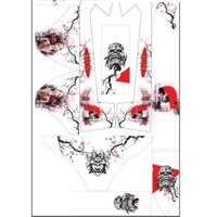 tem trùm xe máy điện 133s độ đầu lâu cô gái đỏ đen - làm tem dán xe máy điện theo yêu cầu - tem trùm xe máy điện rẻ và đ