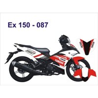 tem trùm xe máy exciter 150 chế đẹp - giá rẻ - tem sọc đỏ trắng - m11