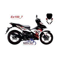 tem trùm xe máy Exciter 150 chế đẹp - giá rẻ - tem trắng xanh đen
