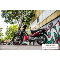 Tem trùm xe sirius Fi đỏ đen, độ team dán phủ decal xe máy spark giá rẻ đẹp