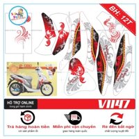 TEM TRÙM XE VISION 2012 HOA VĂN TRẮNG ĐỎ -- SHIN DECAL 2