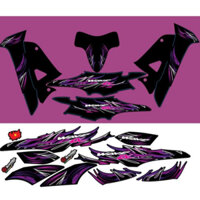 tem wave a 100 lửa tím hồng cho xe màu đen decal rời 3 lớp