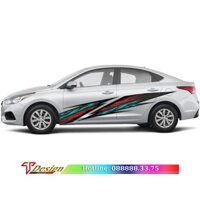 Tem xe 4 chỗ, tem trang trí xe, decal sườn xe sedan, tem xe acsent, cho kia, toyota, huyndai, honda WRAP72