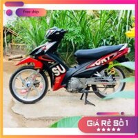 Tem xe Axelo chữ Suzuki đỏ đen