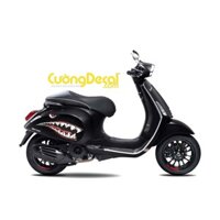 Tem xe decal sticker Vespa Piaggio hàm cá mập