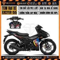 Tem Xe Exciter 155 Mẫu Malaysia | EX15535 | Team Decal Rời Hình Dán Xe Máy Ex155 Trắng Đỏ Xanh Chống Nước Bền Màu