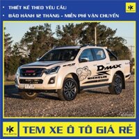 Tem xe Izuzu Dmax dán 2 bên sườn - tem xe ô tô giá rẻ hà nội